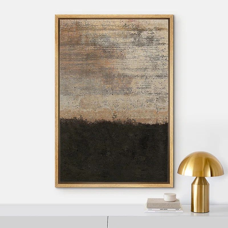 Grunge Dark Brown Rust Color Blocks Abstract Shapes Illustrations - Floater Frame Graphic Art on ... | Wayfair North America