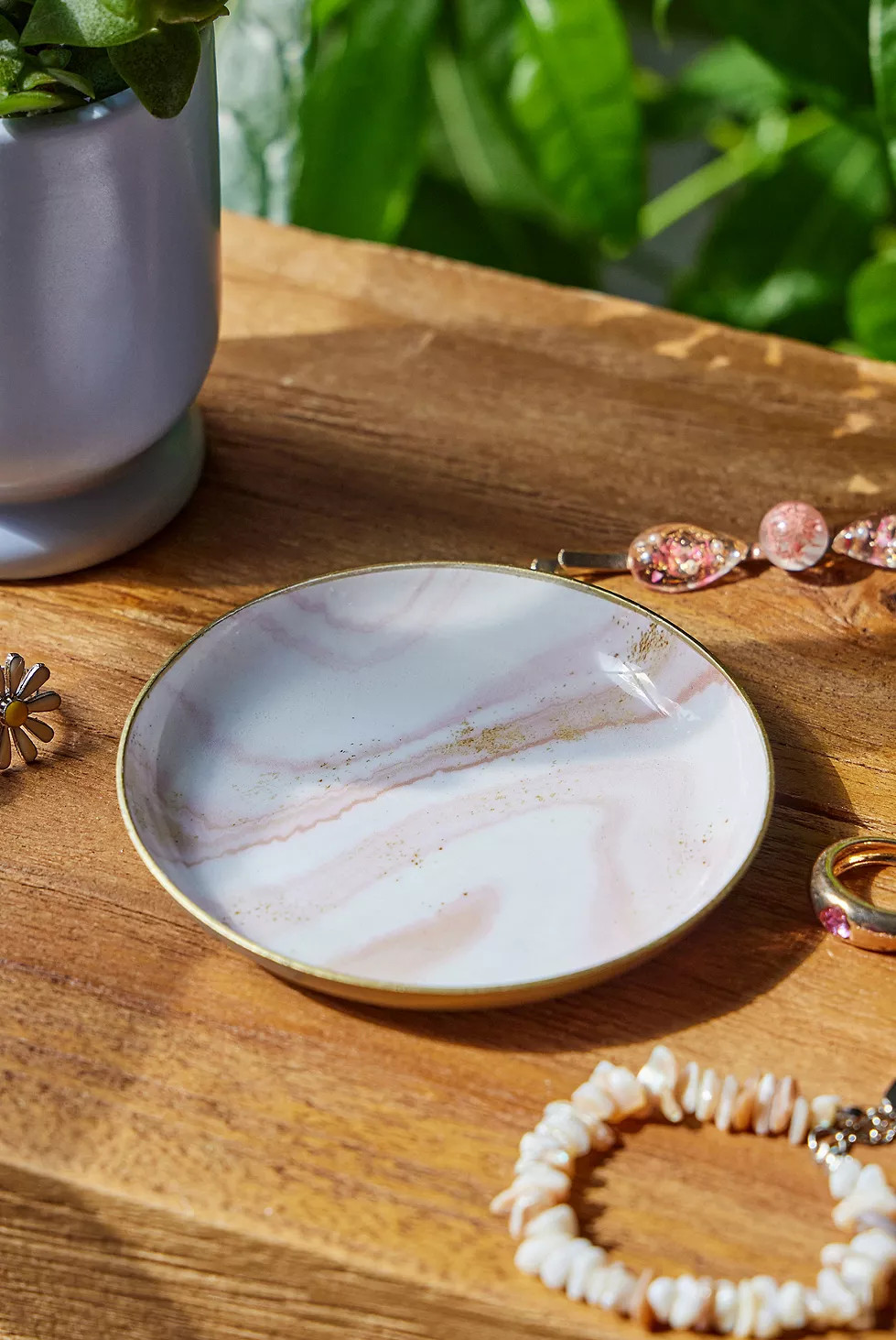 Pink Agate Trinket Tray | Urban Outfitters (EU)