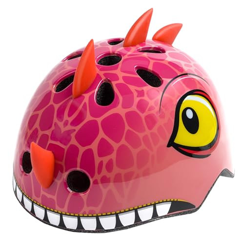 Youth Kids Bike Helmet with Dinosaur 3D Design, Adjustable Lightweight for Child Boys & Girls, Multi-Sports Helmet for Bicycle Scooter Skateboard, 2 Sizes for Kids Age 8-10-12-14 Year (Red M) | Amazon (US)