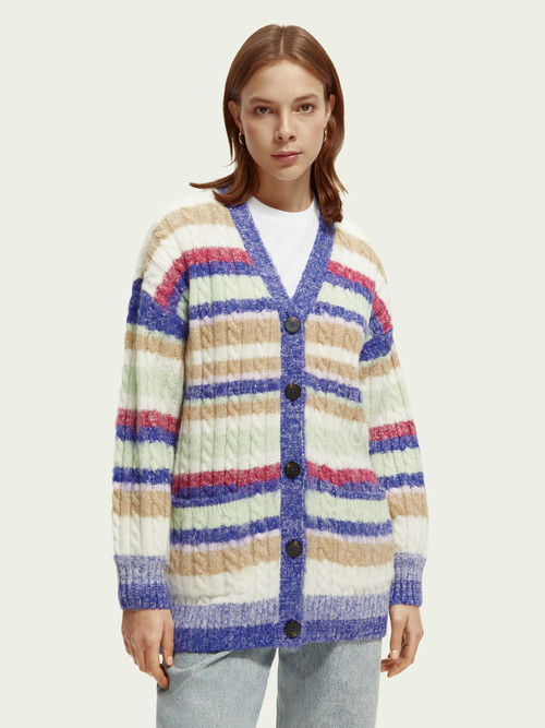 Brushed mid-length striped cardigan
    
        
        
            | Women | Scotch & Soda (US)