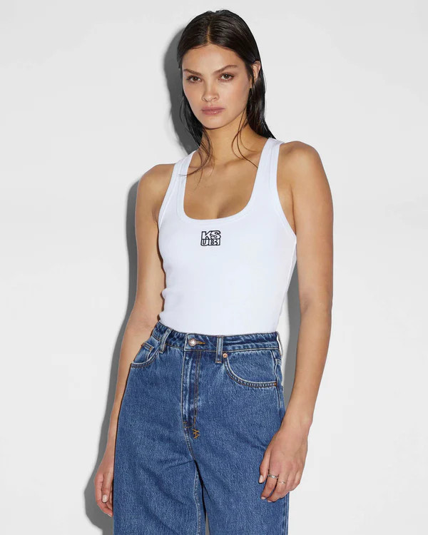 STACKED ORIGIN TANK WHITE | Ksubi (US)