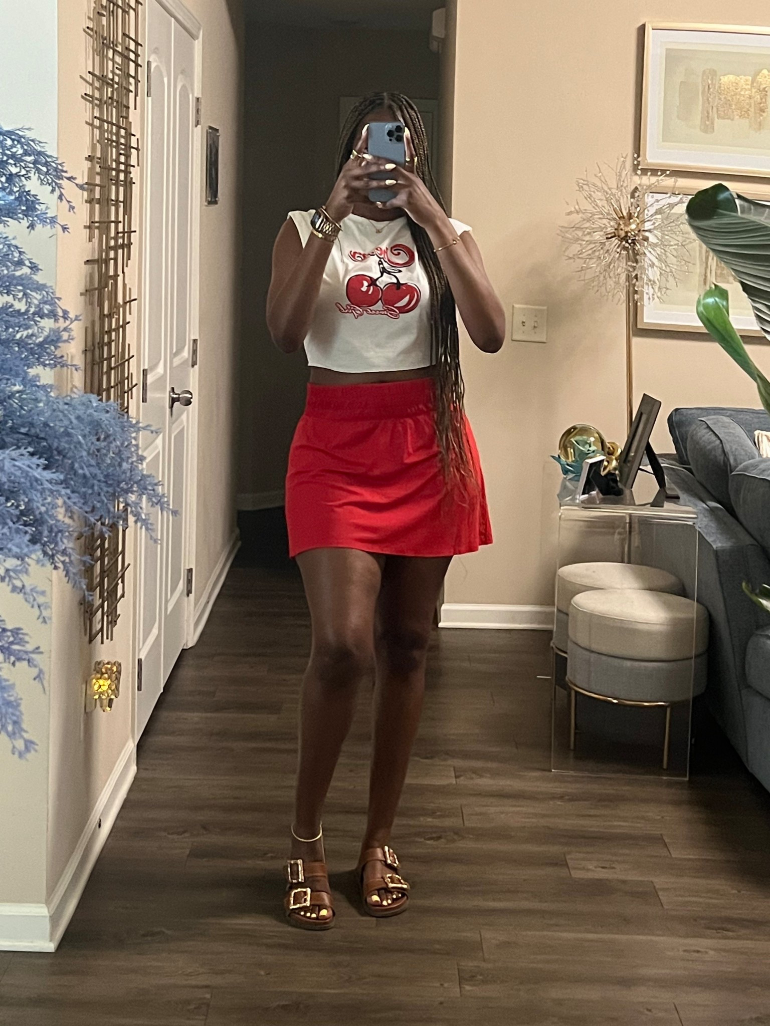 I needed a comfy outfit for my drive to NOLA. Sz XL SKIRT M SHIRT