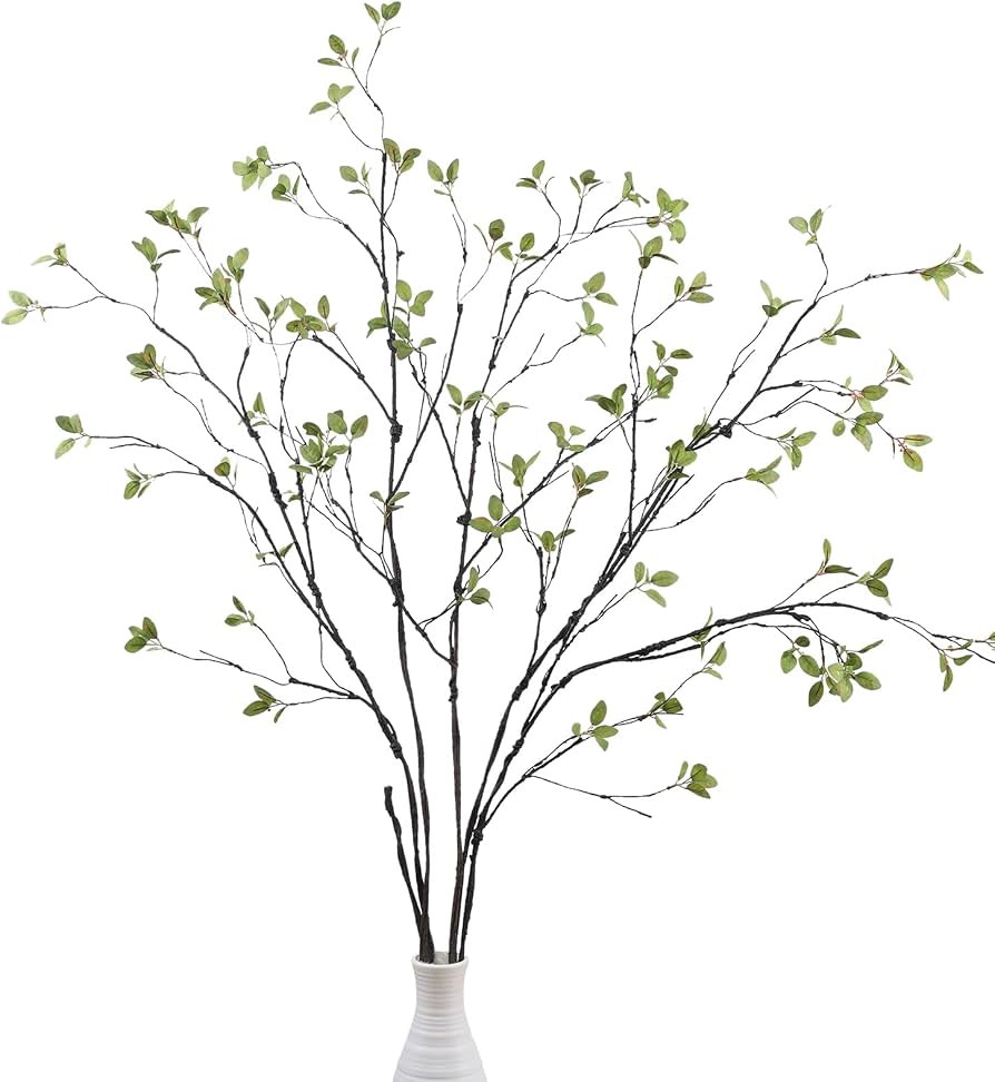 DuHouse 47" 5Pcs Artificial Ficus Branches Fake Greenery Stems Faux Ficus Twig Plants for Home Of... | Amazon (US)