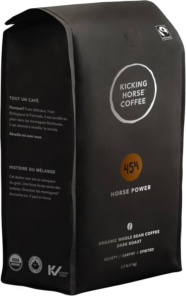 Kicking Horse Coffee, 454 Horse Power, Dark Roast, Whole Bean, 2.2 lb | Amazon (US)