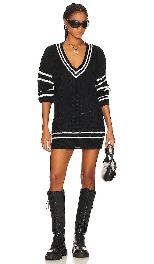 Cassandra Sweater Dress in Black & White | Revolve Clothing (Global)