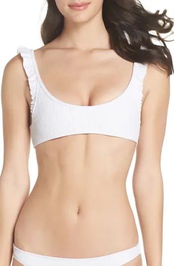 Women's Made By Dawn Ruffle Bikini Top, Size X-Small - White | Nordstrom