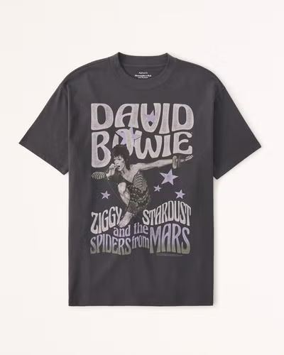 Women's Oversized Boyfriend David Bowie Graphic Tee | Women's Clearance | Abercrombie.com | Abercrombie & Fitch (US)