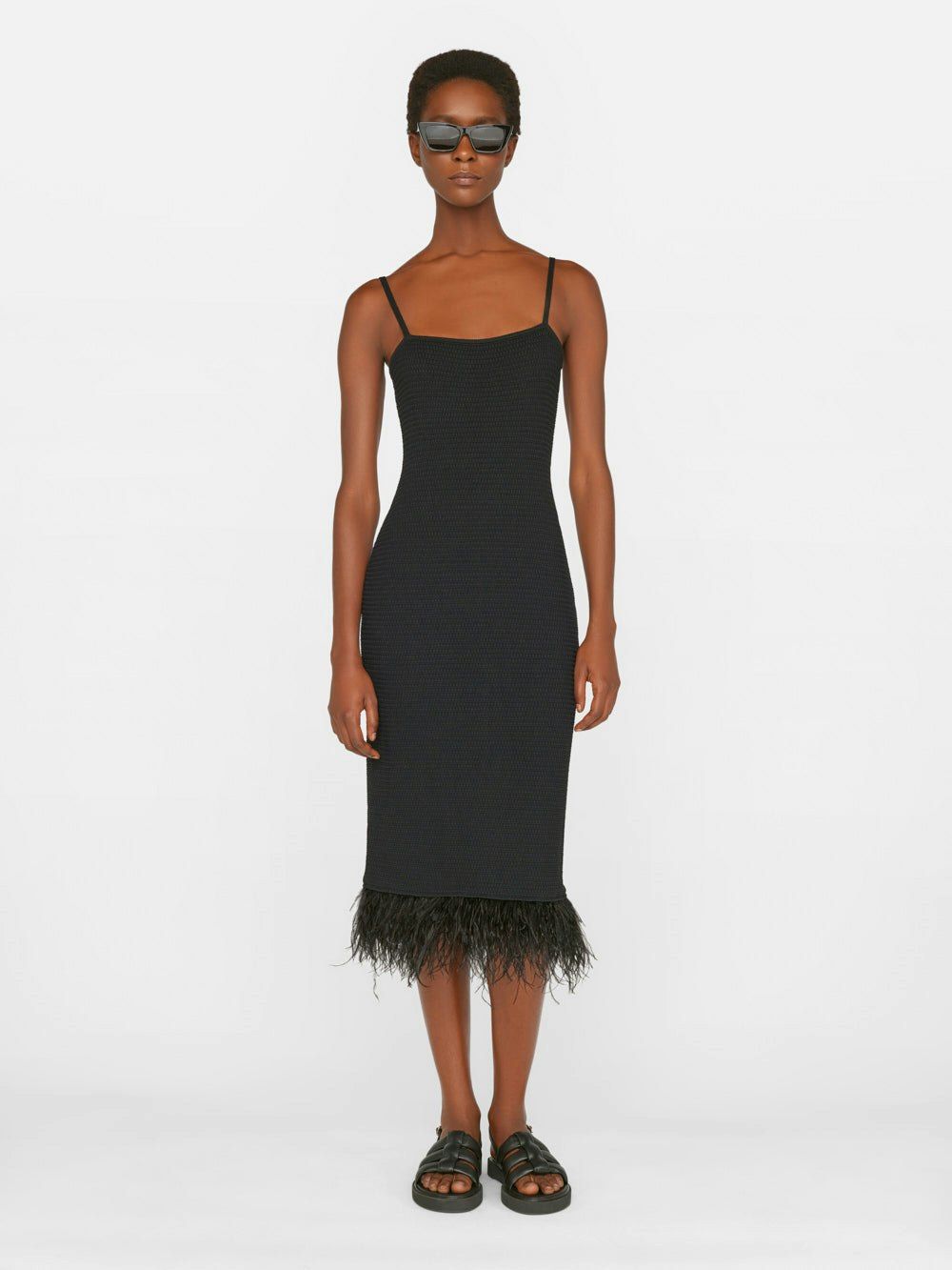 Crochet Feather Dress -- Noir | Frame Denim