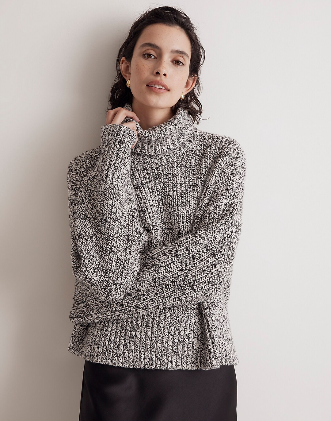 Marled Wide Rib Turtleneck Sweater | Madewell