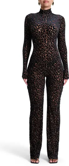 Naked Wardrobe Burnout Long Sleeve Jumpsuit | Nordstrom | Nordstrom