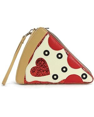 Pepperoni Slice Pizza Wristlet On Vinyl Tan | Amazon (US)