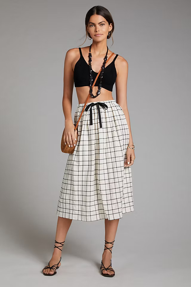 Corey Lynn Calter Plaid Midi Skirt | Anthropologie (US)