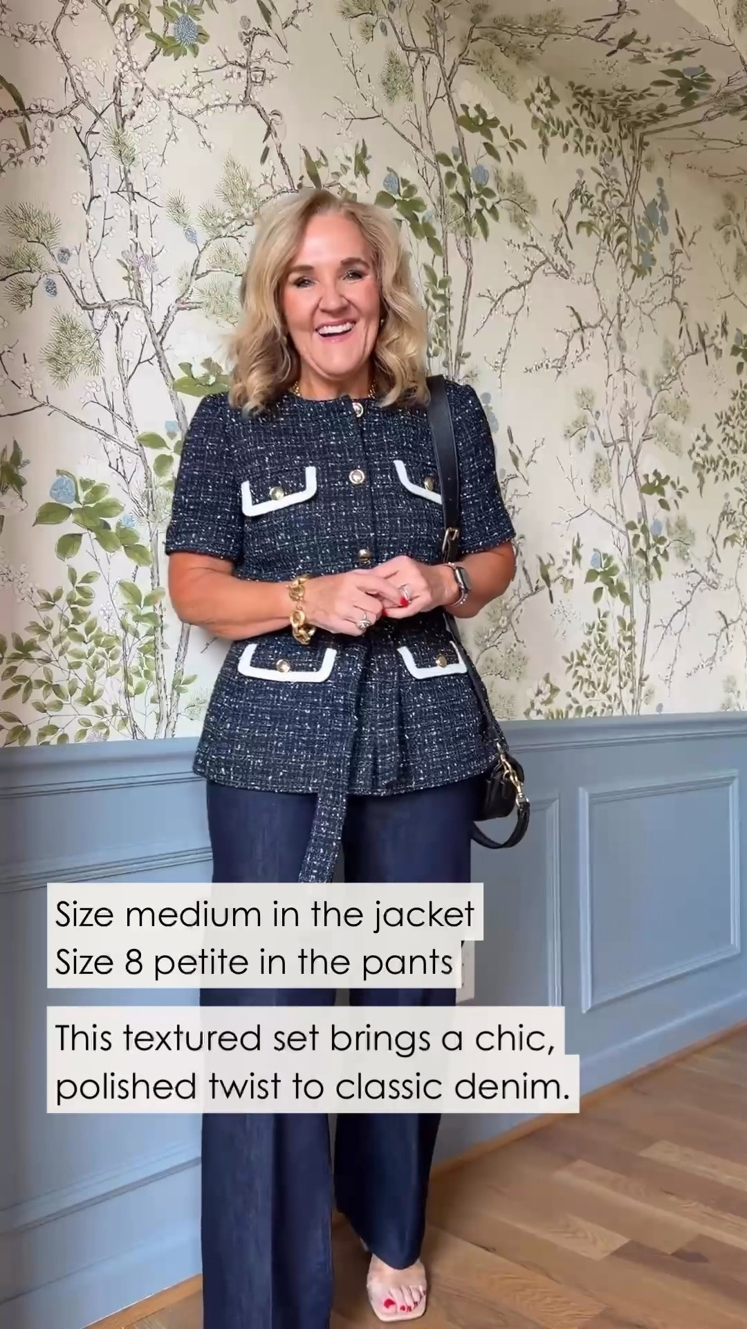 I have a soft spot for a jacket that feels a little special, and those white-trimmed pockets really got me here. I’m wearing a medium in the jacket and a petite 8 in the pants, and I love the way the matching pieces come together.

#LTKgrwm #LTKdayinmylife #LTKootd