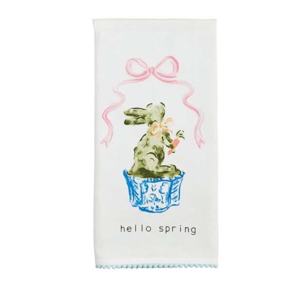 Hello Spring Topiary Towel | Mud Pie