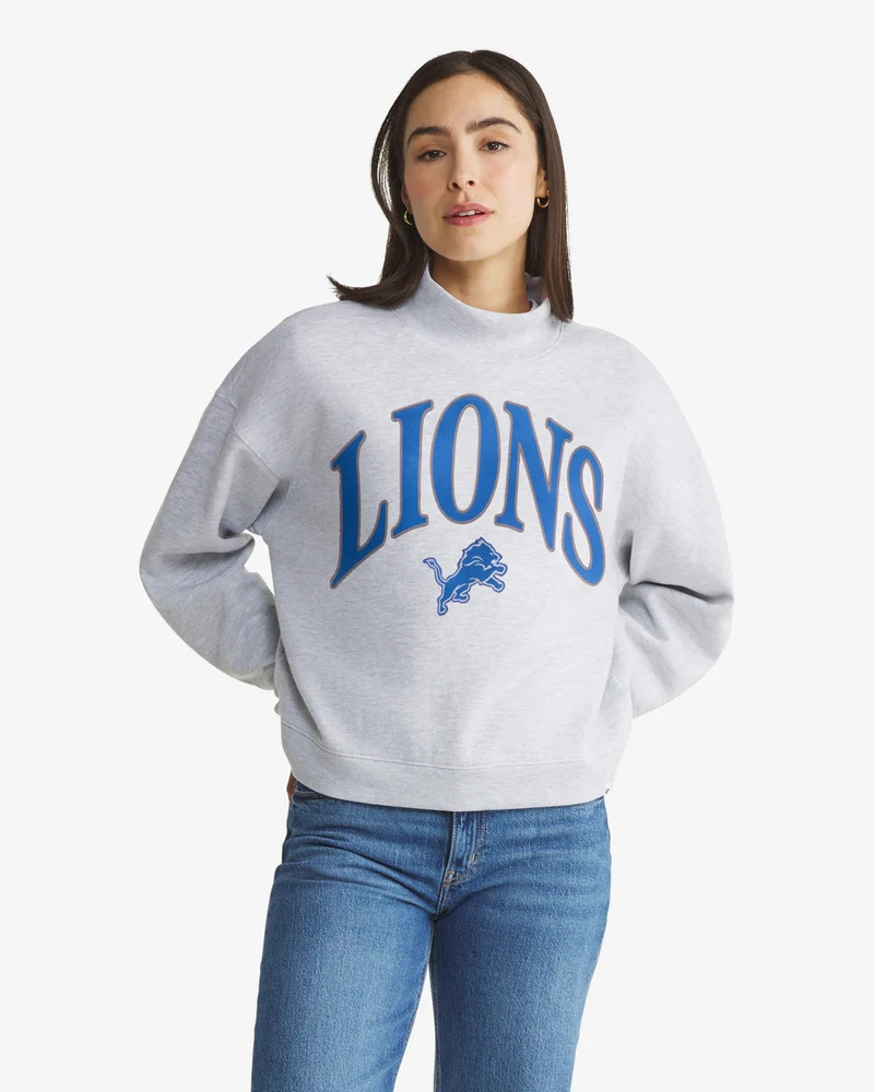 Detroit Lions Vantage '47 Women's Mock Neck Pullover - Relay grey | '47Brand