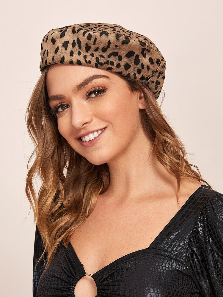 Leopard Pattern Beret | SHEIN