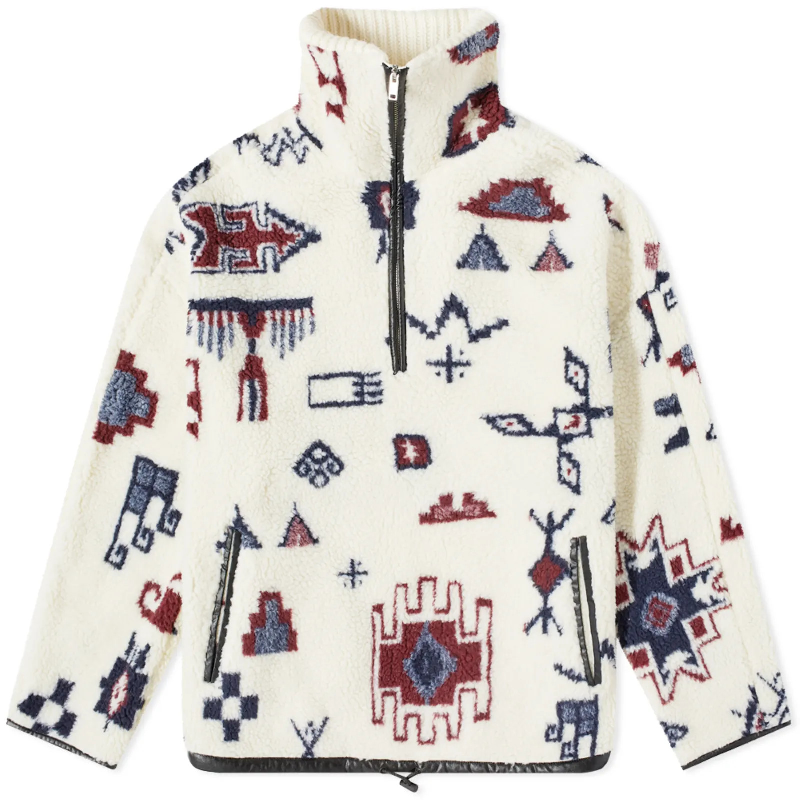 Isabel Marant Marlo Ikat Fleece Jacket Ecru | END. (UK) | End Clothing (UK & IE)