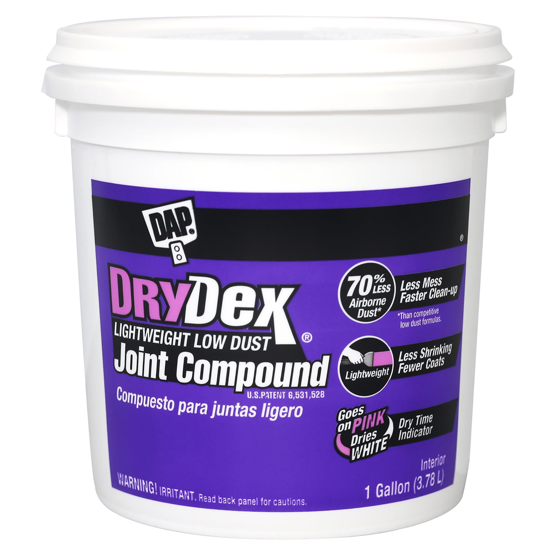 DAP DryDex Lightweight Low Dust Joint Compound, Pink/White, 1 Gal (7079810120) | Amazon (US)