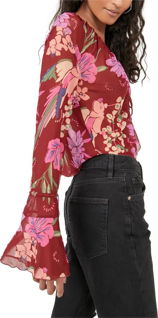 Of Paradise Floral Bell Sleeve Blouse | Nordstrom