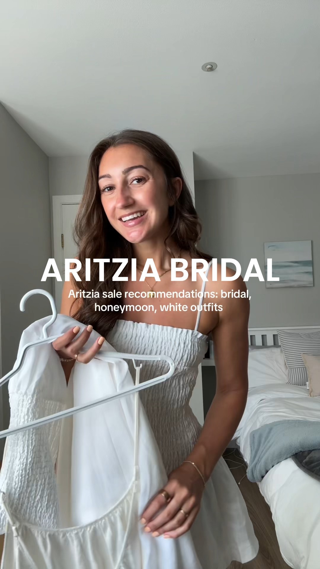 Aritzia bridal / white favorites 
dress 1+2 XS
dress 3 XXS
top XS
pants S
blazer 2