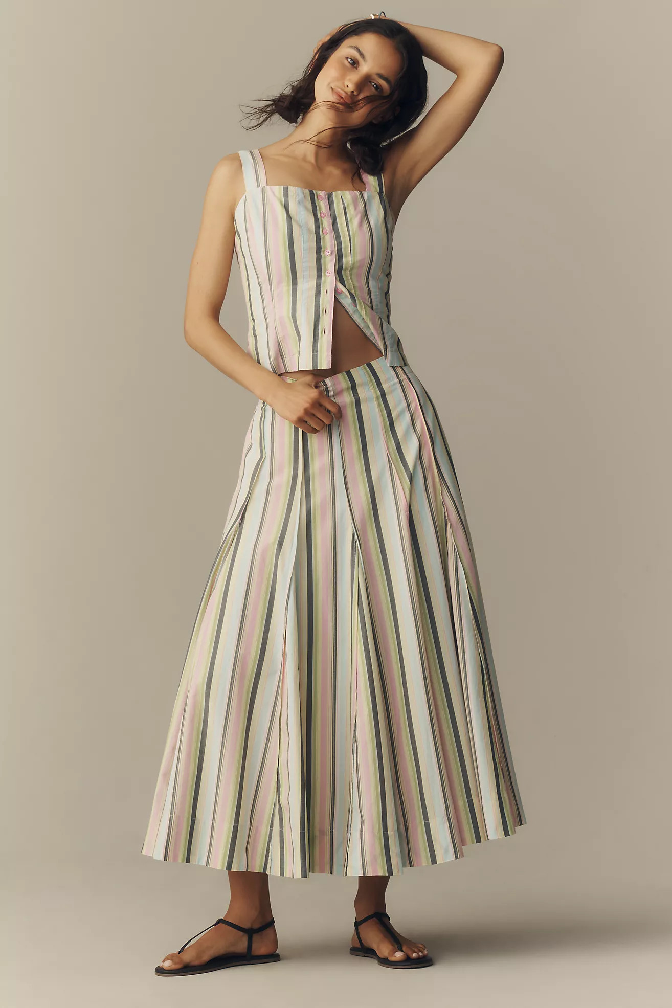 Maeve Cotton Sleeveless Button-Front Top | Anthropologie (UK)