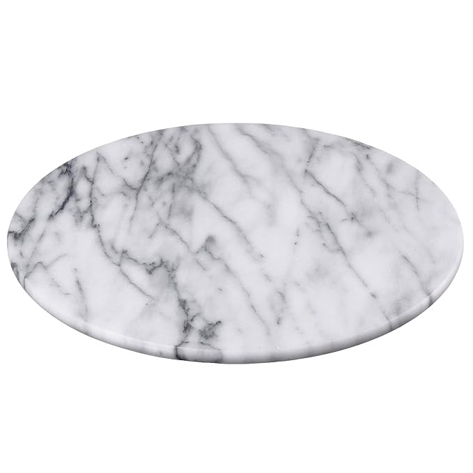 Creative Home 74722 Natural Marble 12" Diam. Round Board Cheese Serving Plate, x 1" H, Off-White | Amazon (US)