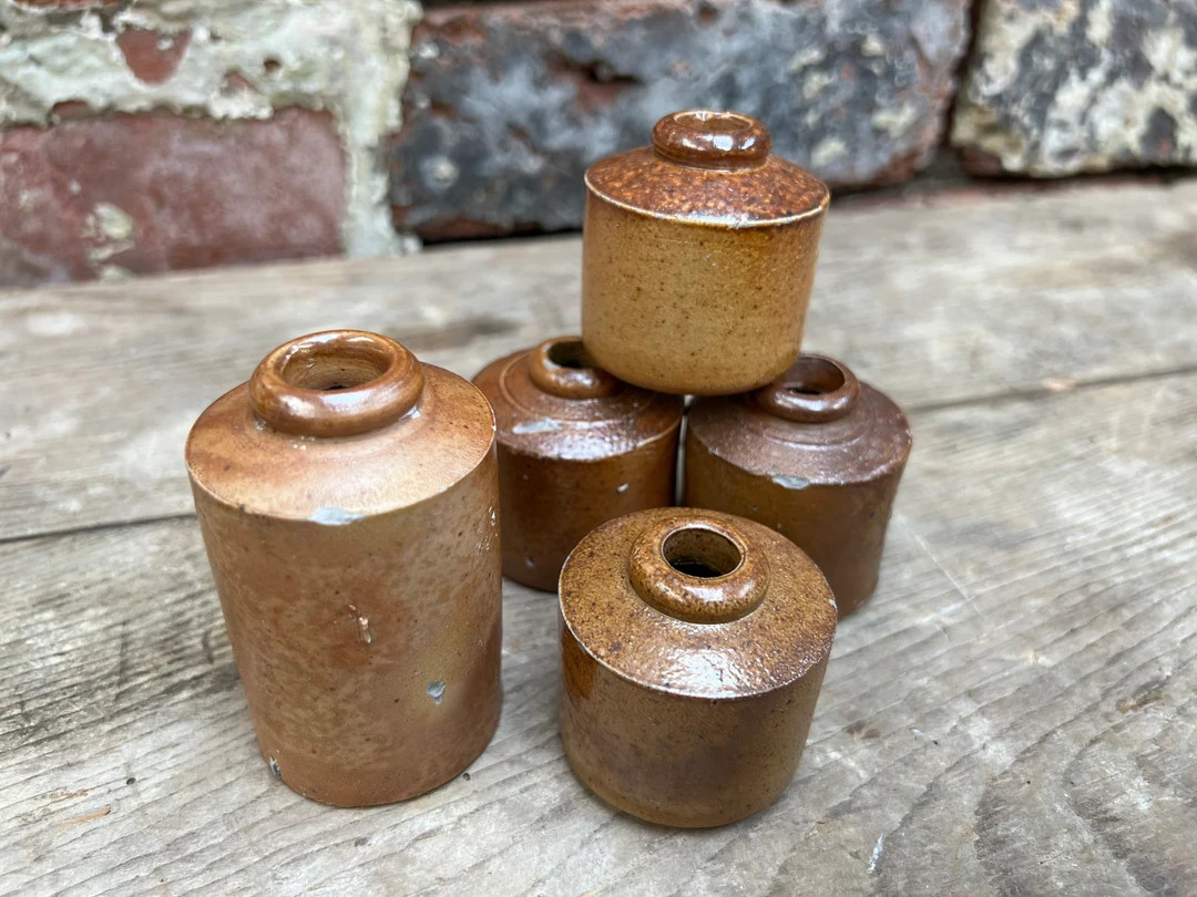 Pork Pie Ink Pots | 1920's | Antique Stoneware Inkwells | Salt Glaze | Calligraphy Writing - Etsy | Etsy (US)