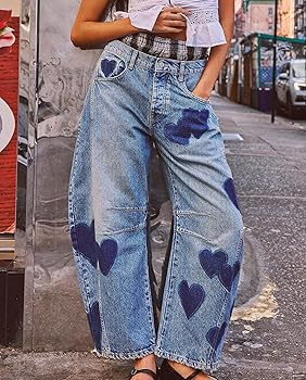 Barrel Jeans Women Baggy Boyfriend Wide Leg High Waist Midrise Button Fly Y2k Cargo Fall 2024 | Amazon (US)