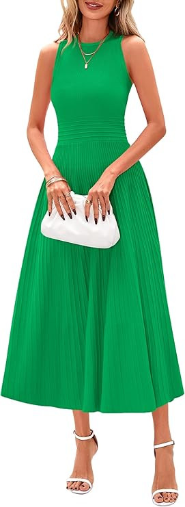 PRETTYGARDEN Spring Casual Dresses for Women 2026 Summer Business Work Midi Sleeveless A Line Ple... | Amazon (US)