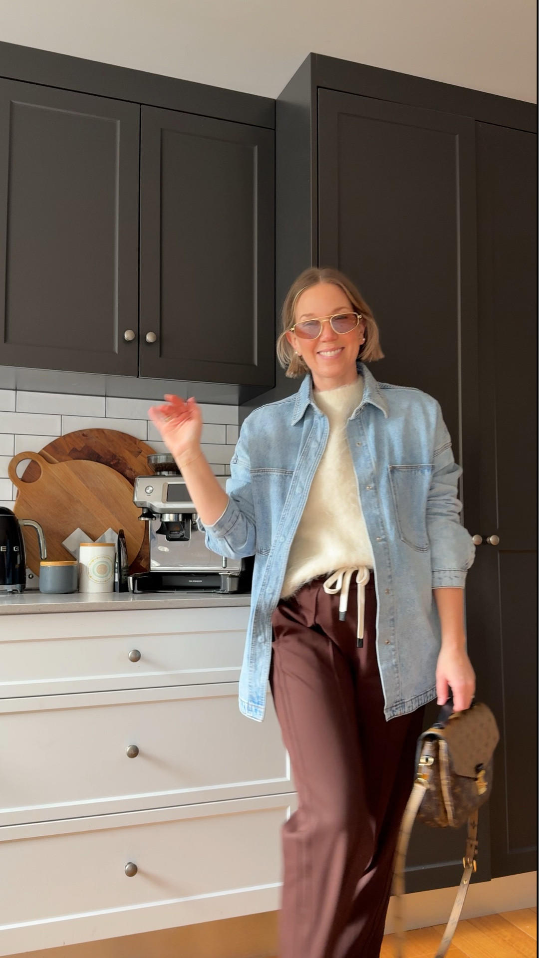 My favourite outfit combination - elevated trackpants and a denim shacket. Made even cuter today with this fluffy knit tee from Dissh - love!

#LTKaustralia #LTKspring #LTKwinter