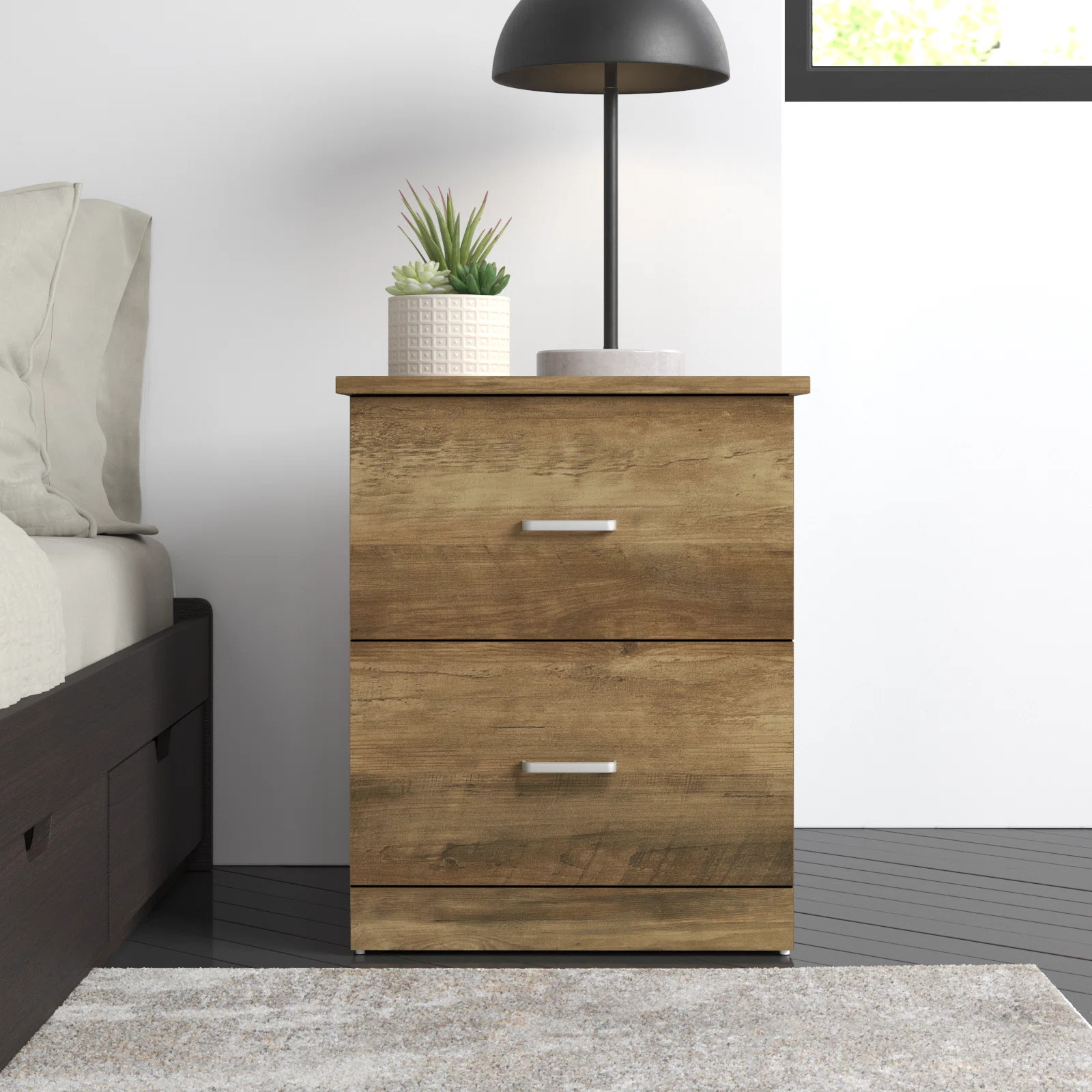 Allyannah 23.6" 2-Drawer Nightstand | Wayfair North America