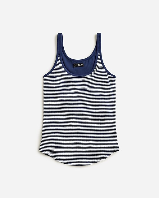 Vintage rib shelf-bra tank top in stripe | J. Crew US