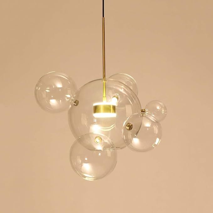 EDISLIVE Modern Artistic Chandeliers Bubble 1-Light 6-Clear Globe Glass Sputnik Pendant Light for... | Amazon (US)