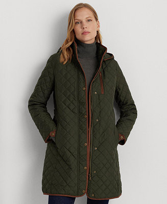 Lauren Ralph Lauren Women's Hooded Quilted Coat, P/XS-XXL - Macy's | Macy's