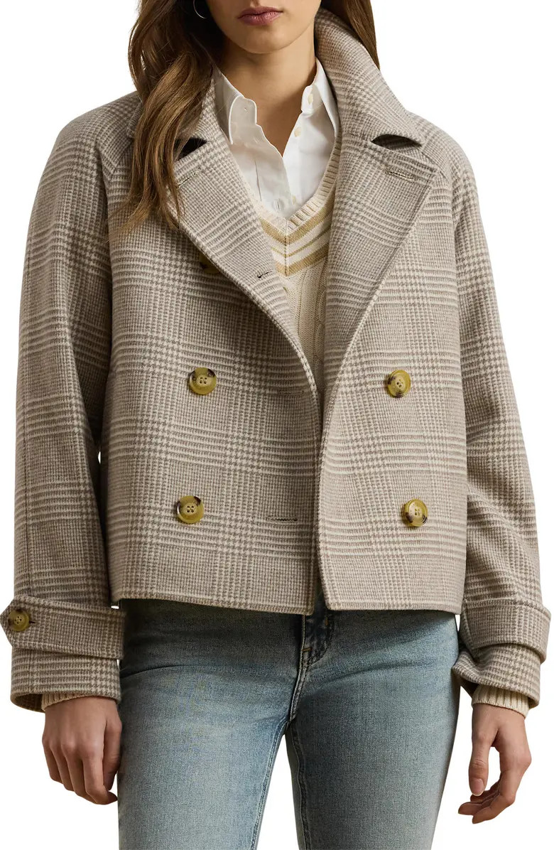 Lauren Ralph Lauren Double Breasted Wool Blend Crop Coat | Nordstrom | Nordstrom