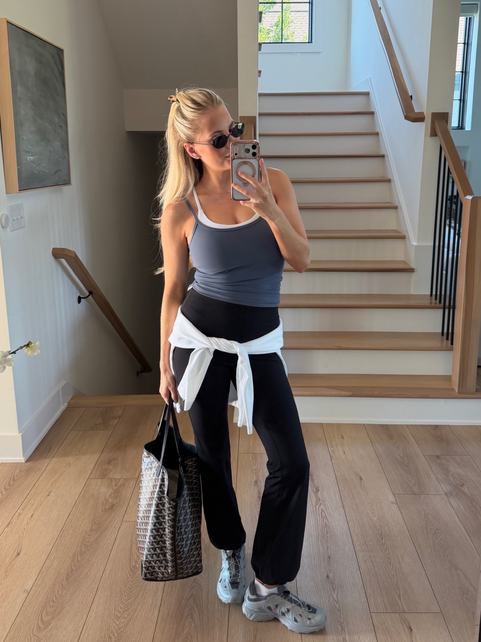 SIZE: med in tank, bra, tee (around waist), and pants, shoes run tts, sunnies are brand Vehla - linked similar! #kathleenpost

Workout wear, athleisure, walking outfit, running errands, school pick up, school drop off

#LTKootd #LTKfitnessgoals #LTKmomlife