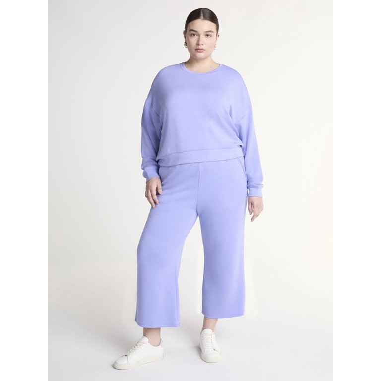 Scoop Women's and Women's Plus Ultimate ScubaKnit Cropped Sweatpants, Sizes XS-4X | Walmart (US)