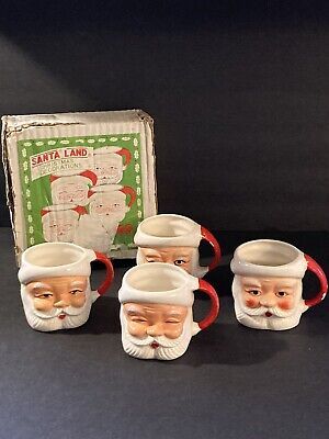 4 Vintage Japan Ceramic Christmas Santa Face Mugs Cups With Box  | eBay | eBay US