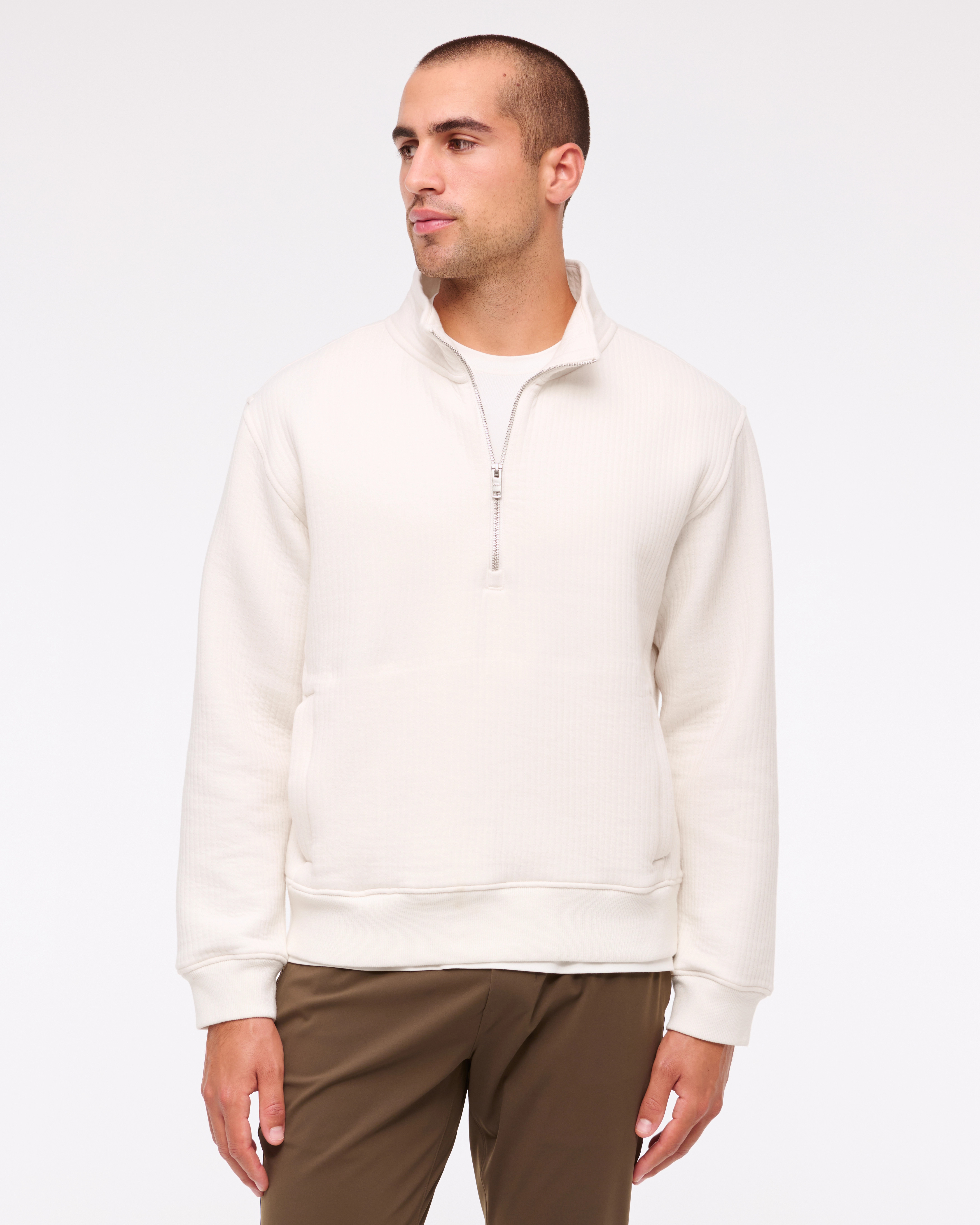 YPB Textured Ribbed Half-Zip | Abercrombie & Fitch (US)