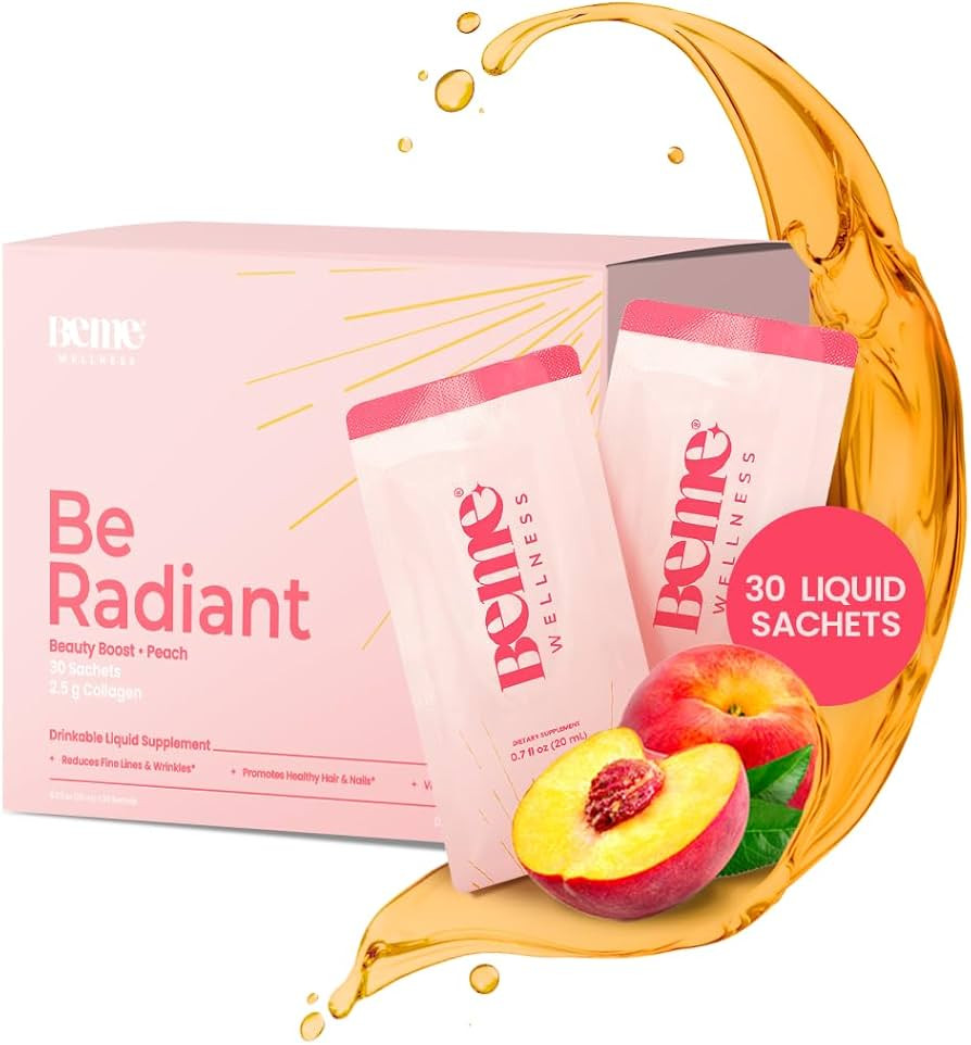 BeMe Liquid Collagen Drink, Be Radiant (Peach) - Collagen Liquid for Women & Men - Drinkable Supp... | Amazon (US)
