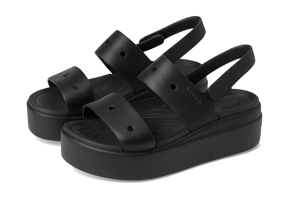 Crocs Brooklyn 4U Low Wedges Women's Sandals Black : 4 M, Synthetic | Zappos