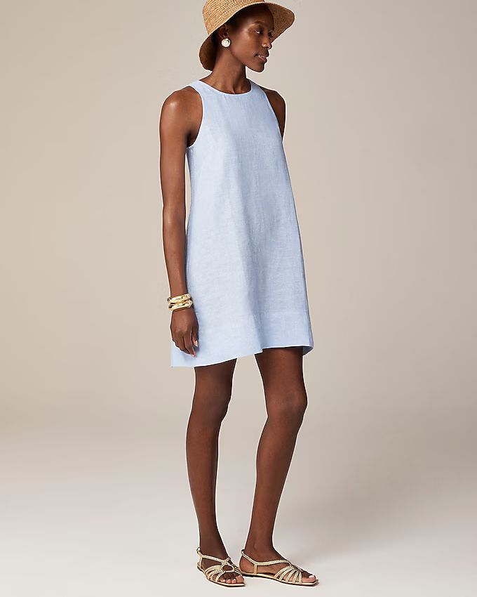 Maxine button-back dress in linen | J.Crew US