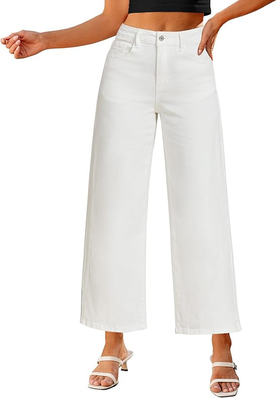 luvamia Wide Leg Jeans for Women High Waisted Relaxed Fit Trendy Stretchy Denim Pants Ankle Trous... | Amazon (US)