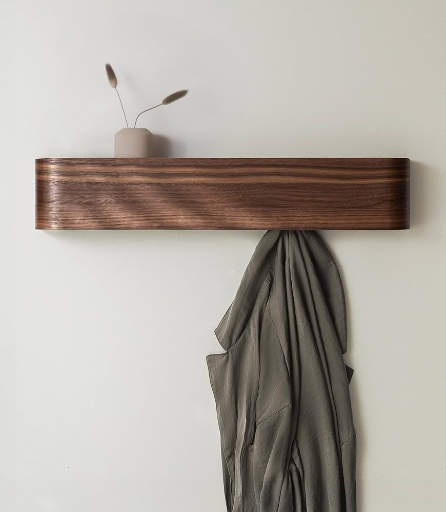 Kazai. Wall-Mounted Coat Rack 'Toke' - Modern Design Coat Rack with Hidden Wall Hooks - Solid Woo... | Amazon (US)