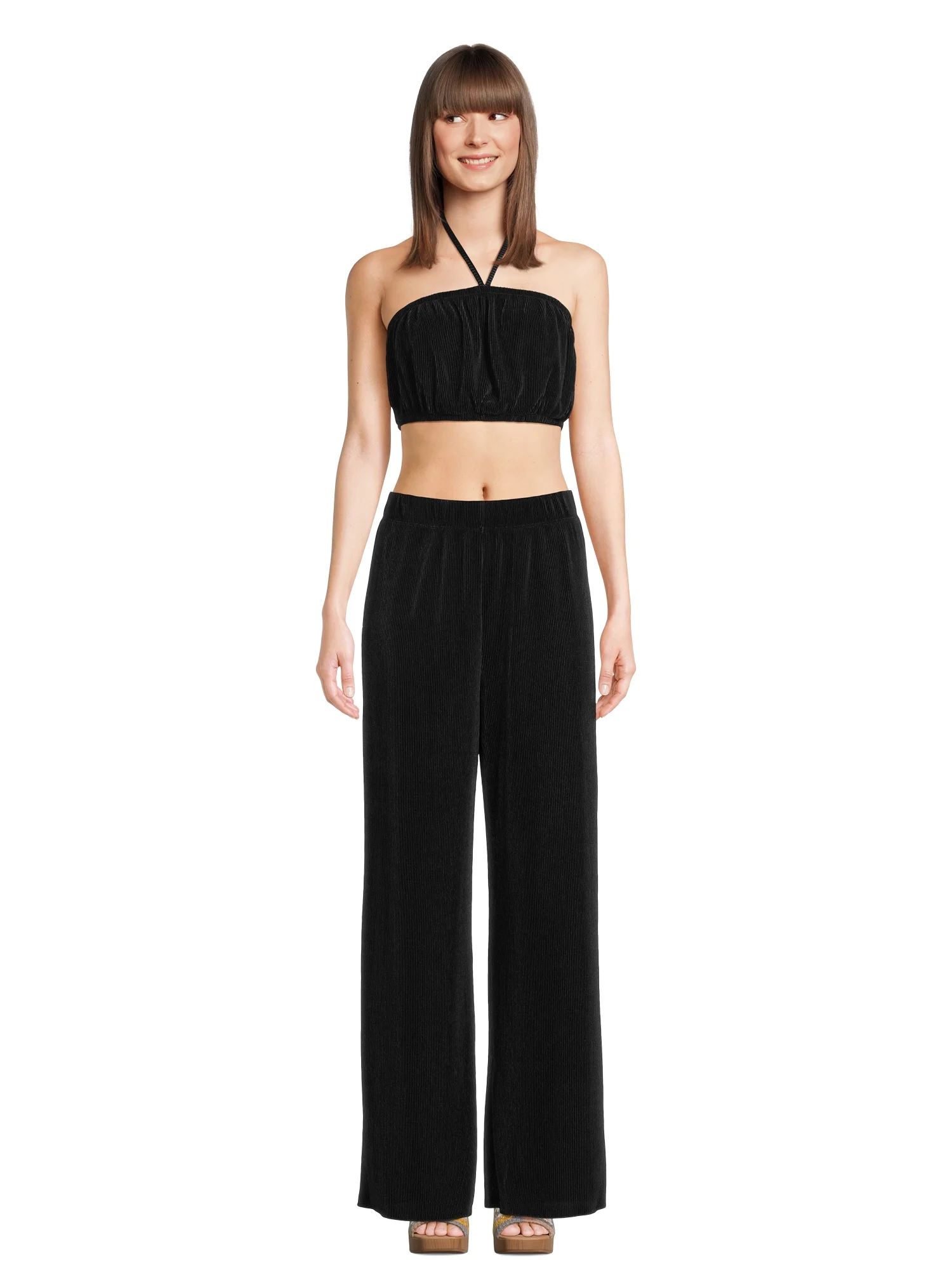 No Boundaries Tube Top and Pants Set, 2 Piece, Women’s and Women’s Plus | Walmart (US)