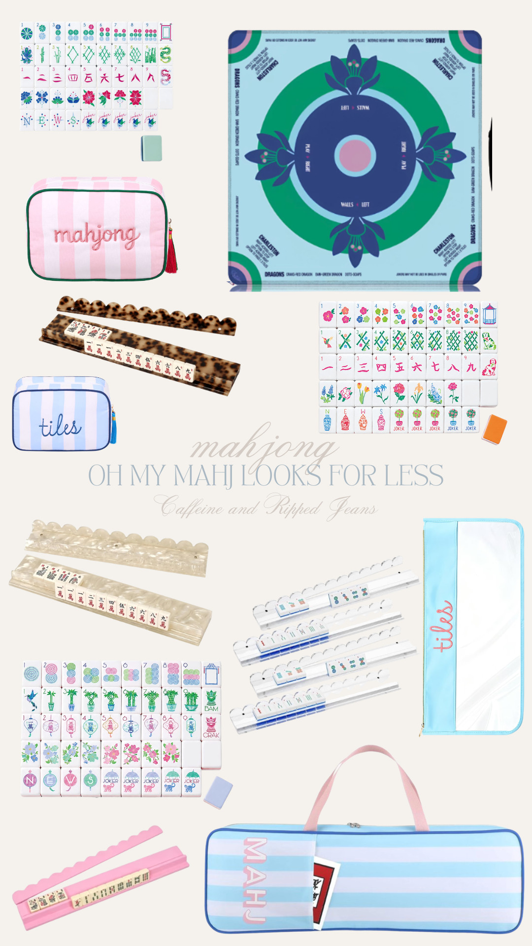 // mahjong tiles // mahjong mat // oh my mahjong looks for less // tile bag // mahjong bag // racks for mahjong // mahjong // 

 #LTKselfcare #LTKHome #LTKSaleAlert