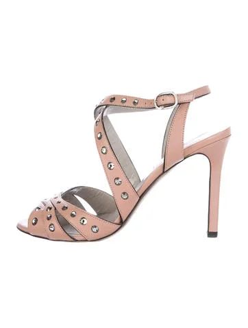 Valentino Crystal Embellished Leather Sandals | The Real Real, Inc.
