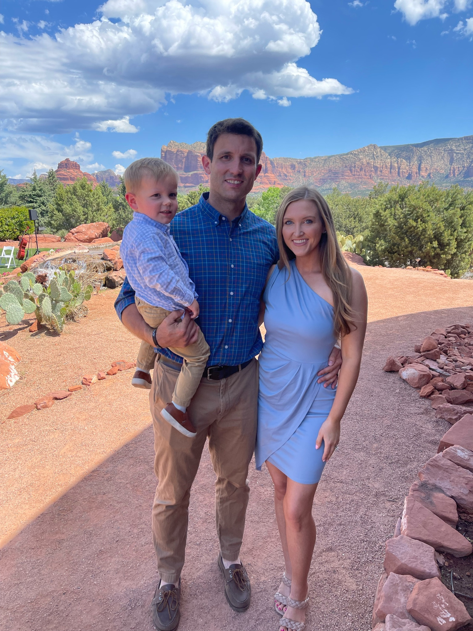 Sedona AZ light blue spring summer wedding guest dress, toddler boy wedding guest outfit ☁️🌵 

#LTKstyletip #LTKkids #LTKwedding