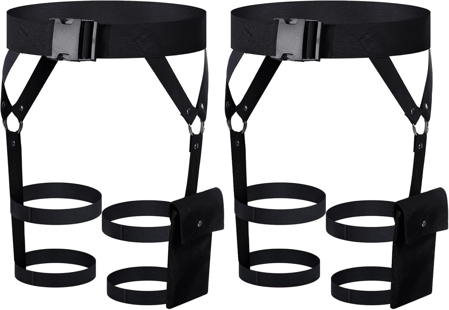 Kathfly 2 Pieces Women's Multi Strap Garter Black Pocket Utility Belt Costume Accessory Adjustabl... | Amazon (US)