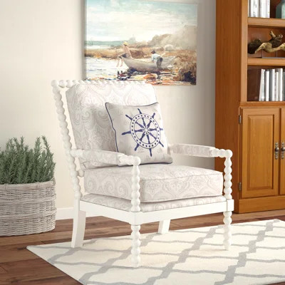 Shellplant Slipper Chair Bay Isle Home Fabric: Beige Paisley | Wayfair North America
